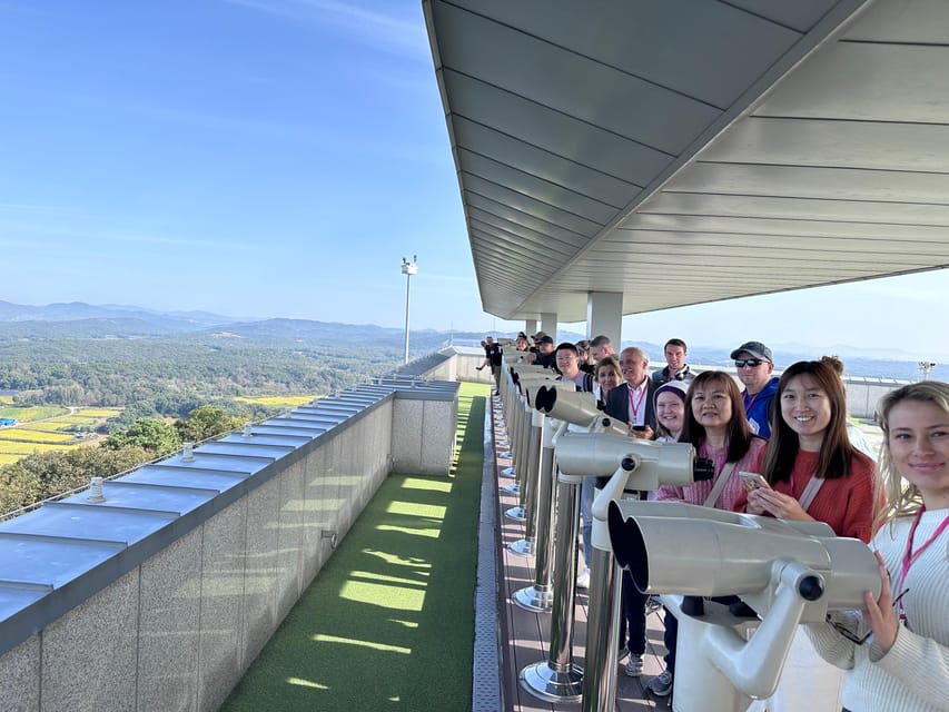 DMZ; NK Defector, 3rd Tunnel, Suspension Bridge,Hotel pickup - Looking across North Korea from Dora Observatory