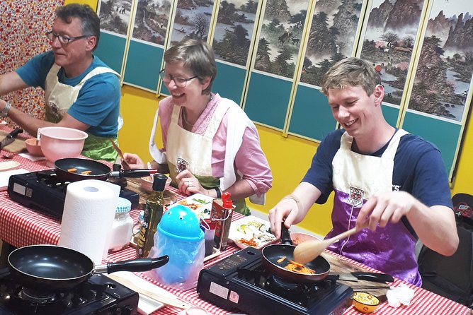 Local Home Korean Cooking Class & Market Adventure in Seoul - Cooking Four Korean Dishes by Hand