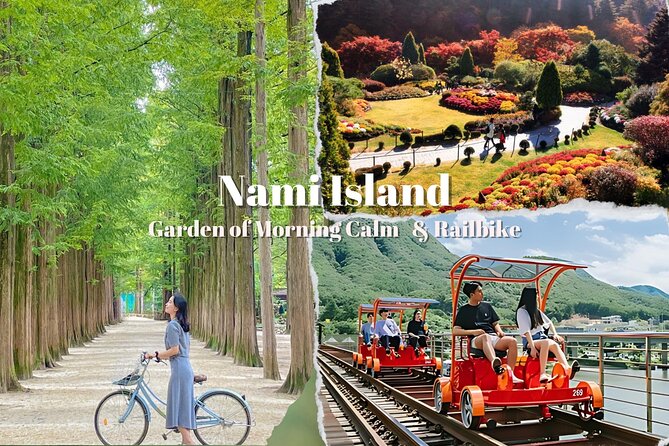 Nami Island & Garden of Morning Calm & Gangchon Railbike Tour - Nami Island: beautiful paths, big crowds