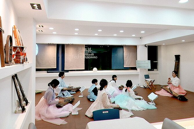 Play Gayageum in Hanbok Cultural Experience in Bukchon - English instruction and language support