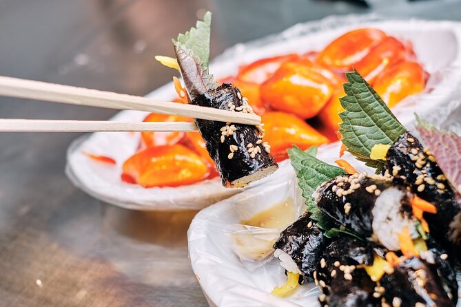 Private Downtown Seoul Food & Market Tour with 8+ Tastings - Mung bean pancake and the first market flavors