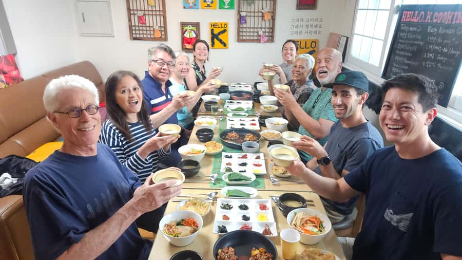 Seoul: Korean Cooking Class at a Local Home and Market Tour - A Hanjeongsik meal with more than 10 side dishes